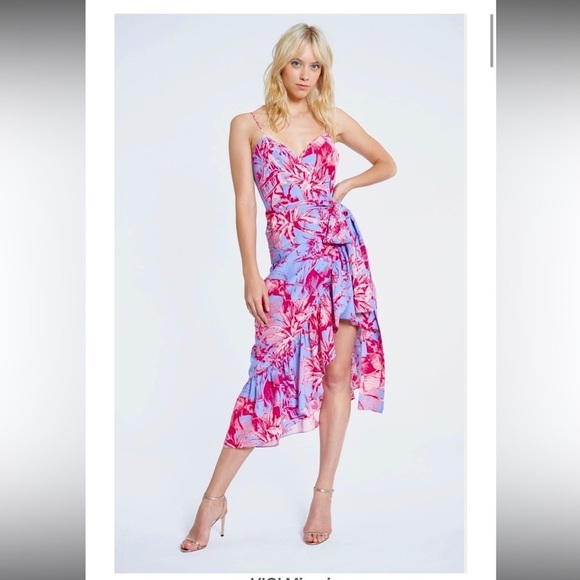 gilner farrar Dresses & Skirts - Gilner Farrar Floral Purple Pink Silk Dress, size 6
